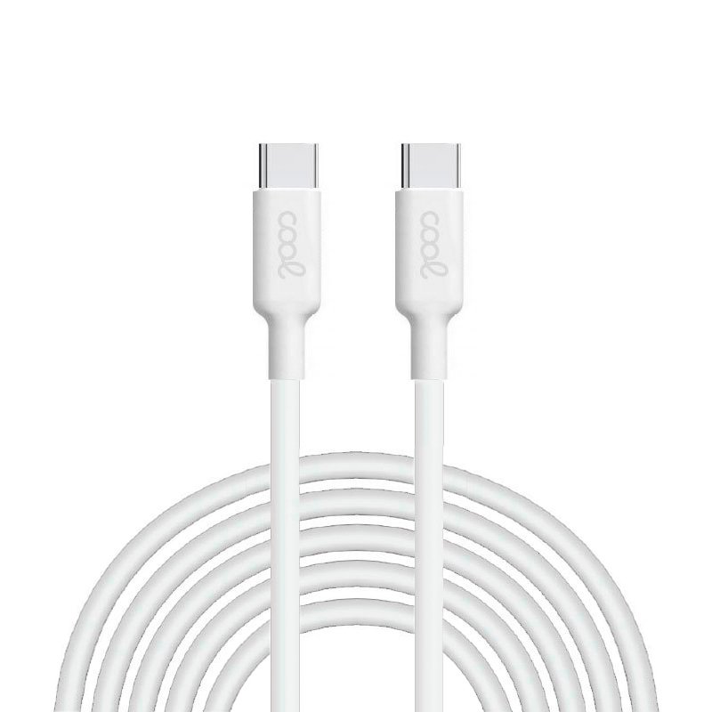 Cabo USB COOL Universal TYPE-C a TYPE-C (3 metros) Branco 3 Amp