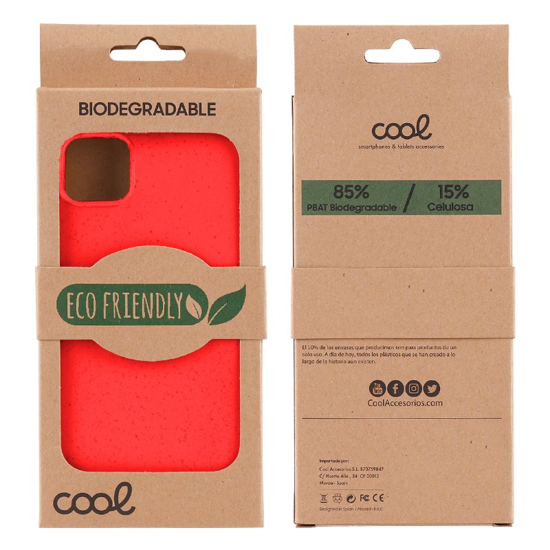 Capa COOL para iPhone 14 Pro Eco Biodegradável Vermelho - Image 3
