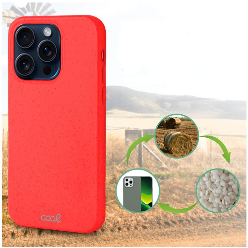 Capa COOL para iPhone 15 Pro Eco Biodegradável Vermelho - Image 2