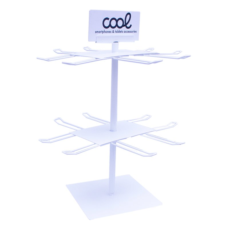 Expositor de Mesa COOL Metal Giratório para Acessórios (Branco) - Image 3